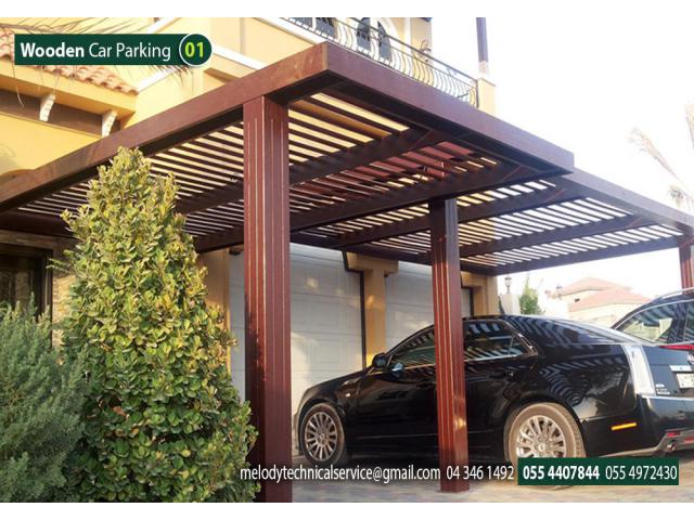 Wooden Car Parking Shades in Dubai | Car Parking Wooden Shades in Abu Dhabi