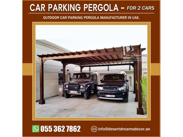 Abu Dhabi Villa Car Parking Pergola | Wooden Pergola for Parking Area in Uae.