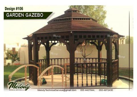 Wooden Roof Gazebo | Gazebo Suppliers in Abu Dhabi | Garden Gazebo UAE