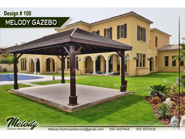 Wooden Roof Gazebo | Gazebo Suppliers in Abu Dhabi | Garden Gazebo UAE
