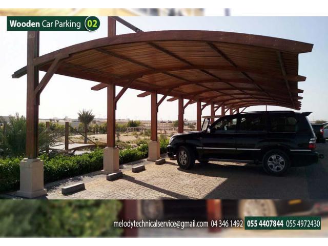 Car Parking Wooden Shades in Dubai | Cars Parking Pergola Suppliers in Dubai