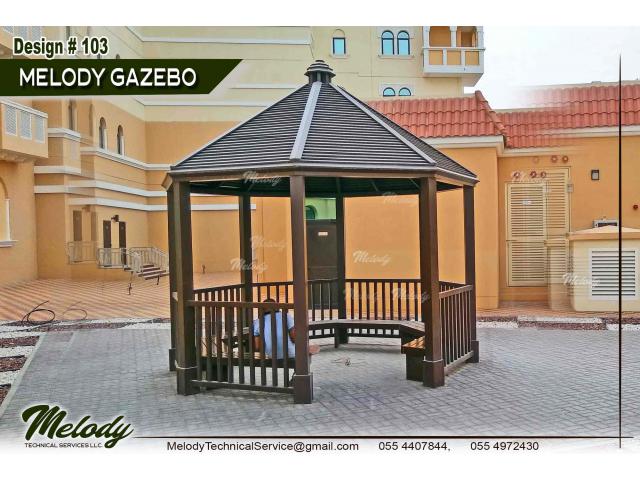 Clay Stone Roof Gazebo in Dubai | Wooden Roof Gazebo | Garden Gazebo in Dubai