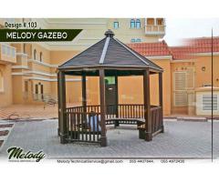 Clay Stone Roof Gazebo in Dubai | Wooden Roof Gazebo | Garden Gazebo in Dubai