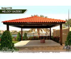 Clay Stone Roof Gazebo in Dubai | Wooden Roof Gazebo | Garden Gazebo in Dubai