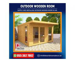 Supply and Install Outdoor Wooden Shower and Outdoor Wooden Rooms Uae.