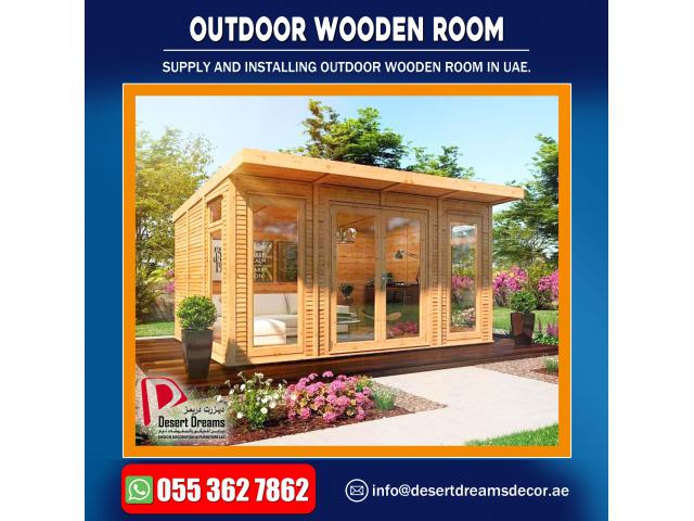 Supply and Install Outdoor Wooden Shower and Outdoor Wooden Rooms Uae.