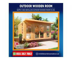 Supply and Install Outdoor Wooden Shower and Outdoor Wooden Rooms Uae.