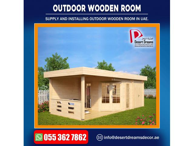 Supply and Install Outdoor Wooden Shower and Outdoor Wooden Rooms Uae.