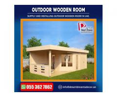 Supply and Install Outdoor Wooden Shower and Outdoor Wooden Rooms Uae.