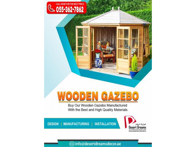 Solid Wood Gazebo in Uae | Garden Gazebo | Round Gazebo | Square Gazebo.