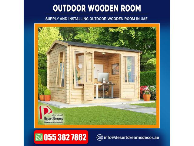 Outdoor Wooden Shower Manufacturer in Dubai | Outdoor Wooden Room.