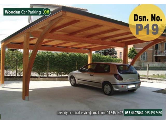 Wooden Carport in Dubai | Steel Carport | Cars Parking Wooden Shades Dubai