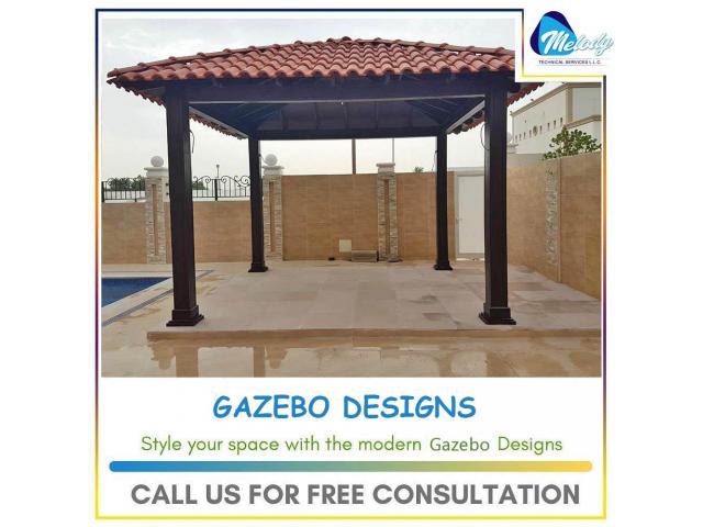 Gazebo At Swimming Pool | Gazebo Suppliers In UAE | Wooden gazebo in Abu Dhabi