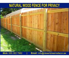 Free Standing Fences Uae | Natural Wood Finish Fences | White Picket Fences.