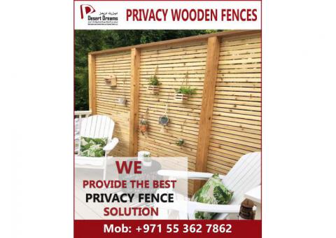 Wall Mounted Privacy Fences | Wooden Slatted Fences in Uae.