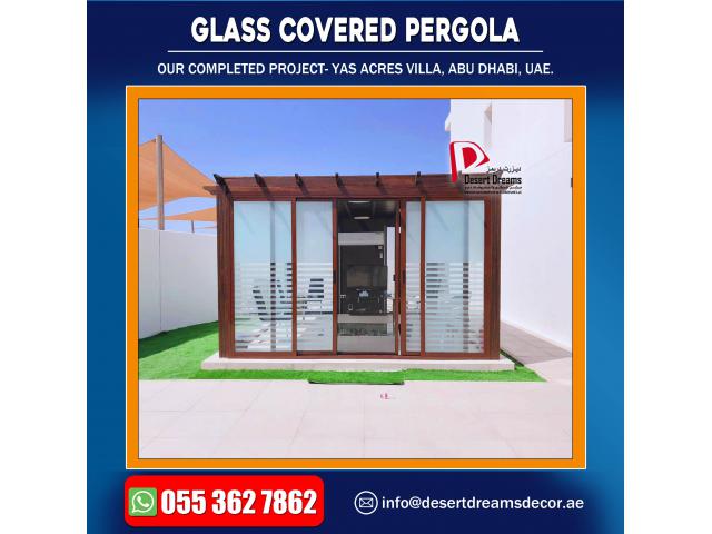 Glass Covered Pergola in Uae | Seating Area Pergola in Uae.