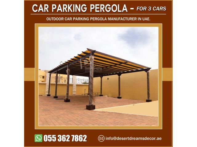 Car Parking Wooden Pergola Manufacturer in Al Ain, Dubai, Sharjah, Abu Dhabi, UAE.