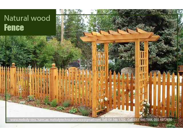 Garden Fence in Dubai | Picket Fence Suppliers | Wall Attached Fence | Natural Wood Fence in UAE