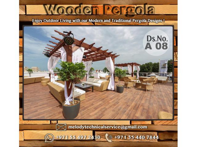 Pergola | Wooden Pergola Suppliers in Abu Dhabi | Pergola in Khalifa City | BBQ Pergola