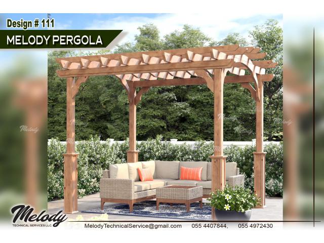 Wooden Pergola in Dubai | Pergola in Arabian Ranches | Seating Area Pergola Suppliers