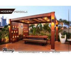 Pergola in Abu Dhabi | Wooden Pergola in Khalifa City | Seating Area Pergola Suppliers in UAE