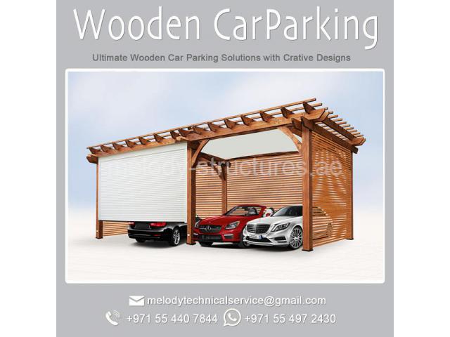 Wooden Car Parking Shade in Dubai | Mashrabiya Car Parking Suppliers | Steel Car Parking in UAE