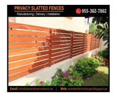Wooden Slatted Panels in UAE | Privacy Slatted Fences Abu Dhabi.
