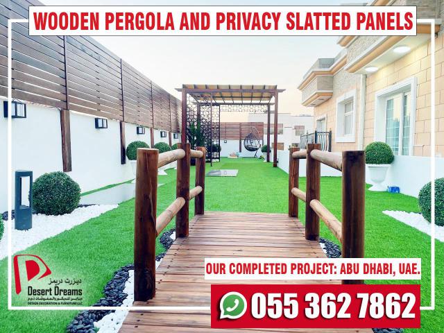 Wooden Roof Pergola in Uae | Wooden Pergola Abu Dhabi | Wooden Pergola Al Ain.