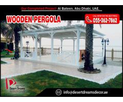 Wooden Roof Pergola in Uae | Wooden Pergola Abu Dhabi | Wooden Pergola Al Ain.