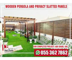 Wooden Pergola in Yas Acres Abu Dhabi | Wooden Pergola in Al Ain.