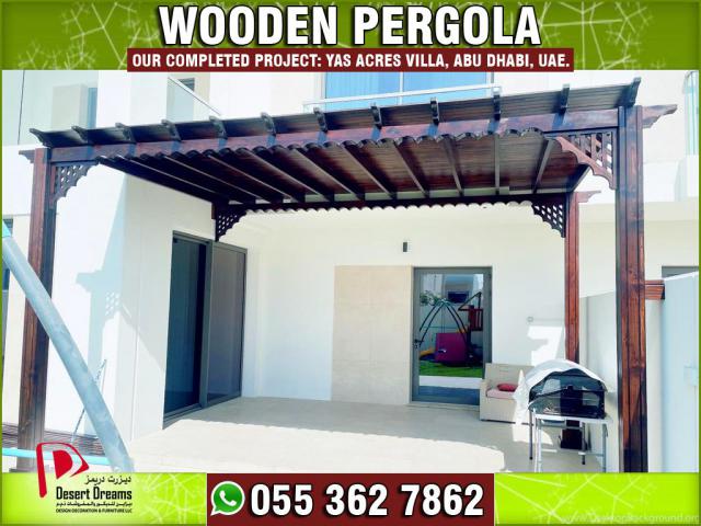 Wooden Pergola in Yas Acres Abu Dhabi | Wooden Pergola in Al Ain.