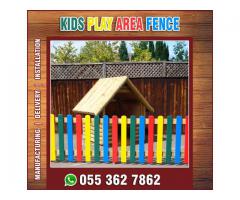 Wooden Fence and Arbor | Kids Play Fence | Slatted Fence | Abu Dhabi.