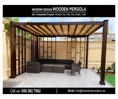 Slatted Roofing Pergola Abu Dhabi | Wooden Pergola Abu Dhabi and Al Ain.