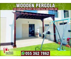 Design, Manufacturing and Installing Wooden Pergola in Abu Dhabi, Al Ain, UAE.