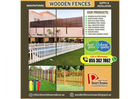 Wooden Slatted Fences | Wall Boundary Fences | Outdoor Fences Abu Dhabi.