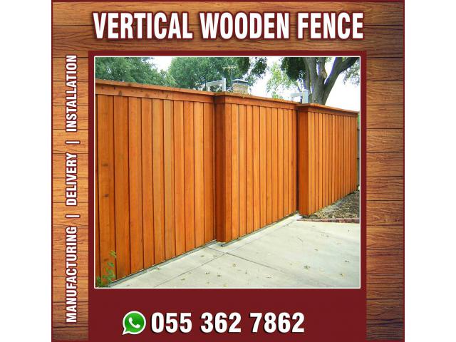 Wooden Slatted Fences | Wall Boundary Fences | Outdoor Fences Abu Dhabi.