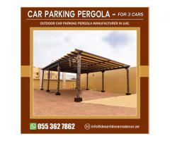Sun Shades Pergola for Cars Park | Car Parking Wooden Pergola in Uae.