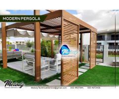 Wooden Pergola in Garden Area | Pergola Suppliers in Abu Dhabi | Pergola in UAE