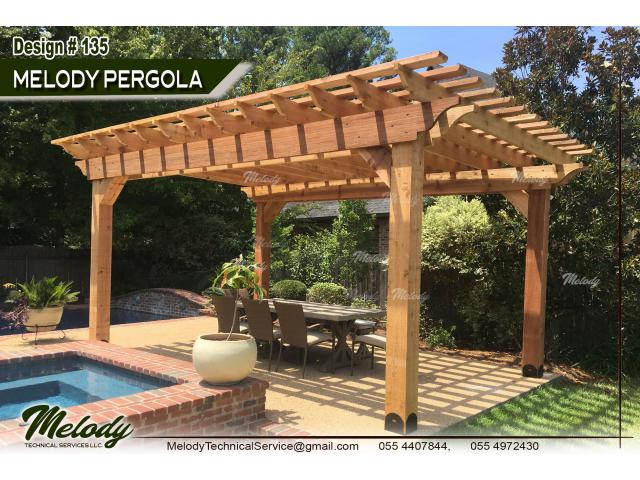 Wooden Pergola in Garden Area | Pergola Suppliers in Abu Dhabi | Pergola in UAE
