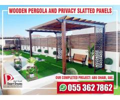 Walk-Way Area Pergola in Uae | Wooden Pergola Installation and Manufacturing.