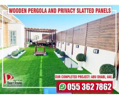 Walk-Way Area Pergola in Uae | Wooden Pergola Installation and Manufacturing.