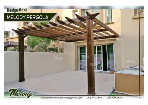 Pergola in Al Barari | Pergola Suppliers in Dubai | Wooden Pergola in Al Barsha Garden Area Pergola