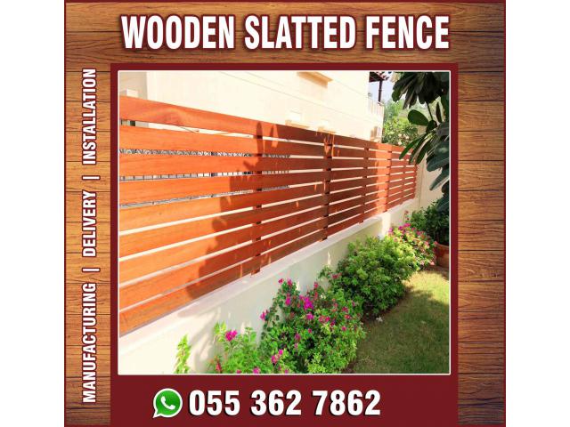 Wall Mounted Fence in Uae | Wooden Slatted Fence | White Picket Fence.