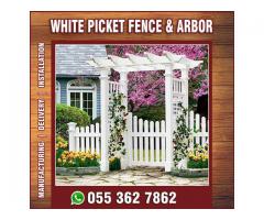 Wall Mounted Fence in Uae | Wooden Slatted Fence | White Picket Fence.