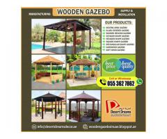 Wooden Roof Gazebo in Abu Dhabi | Design and Build | Autocad Drawing.
