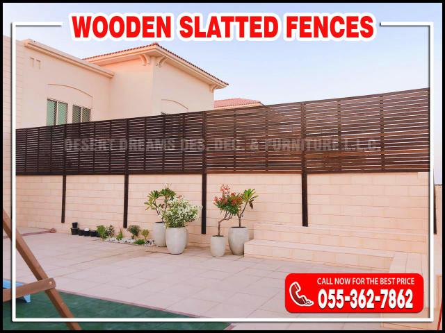 Neighbour Privacy Wooden Fences Abu Dhabi | Supply and Installation | Wall Mounted Fences.