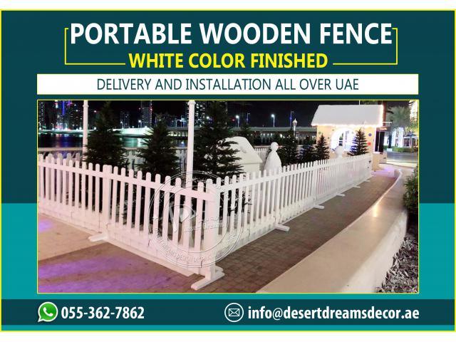 Restaurant Area Wooden Fences Uae | Seating Area Privacy Fence | Wooden Planters.