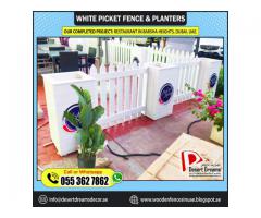 Wooden Fences with Wooden Planters | Restaurant Seating Area Privacy | Abu Dhabi | Dubai.