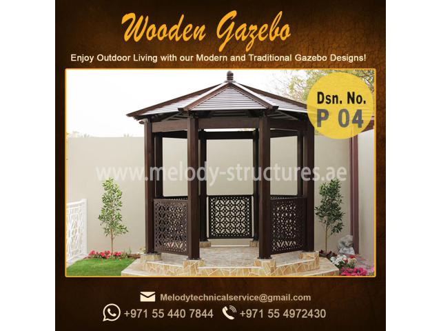 Gazebo Project in UAE | Wooden Gazebo Dubai | Gazebo Manufacturer in Dubai | Octagonal Gazebo
