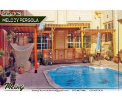 Summer Pergola UAE | Wooden Pergola Near Swimming Pool | Pergola Suppliers Dubai